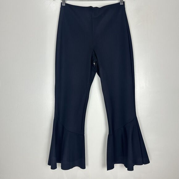 Carbon38 Dubai Flounce Flare Cropped Pull On Pants Black - Picture 1 of 13